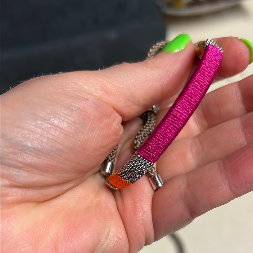 Fossil Pink and Orange Wrapped Necklace